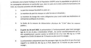 Covid-19: assouplissement des mesures restrictives par le Mspp